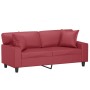 Sofá de 2 plazas con cojines cuero sintético rojo tinto 140 cm de , Sofás - Ref: Foro24-3200869, Precio: 263,72 €, Descuento: %