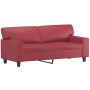 Sofá de 2 plazas con cojines cuero sintético rojo tinto 140 cm de , Sofás - Ref: Foro24-3200869, Precio: 268,99 €, Descuento: %