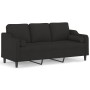 Sofá de 3 plazas con cojines tela negro 180 cm de , Sofás - Ref: Foro24-3200857, Precio: 328,18 €, Descuento: %