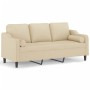 3-seater sofa with cream-colored fabric cushions, 180 cm by , Sofas - Ref: Foro24-3200855, Price: 325,56 €, Discount: %