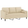 3-seater sofa with cream-colored fabric cushions, 180 cm by , Sofas - Ref: Foro24-3200855, Price: 325,56 €, Discount: %