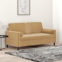 2-seater sofa with brown velvet cushions 140 cm by , Sofas - Ref: Foro24-3200888, Price: 253,35 €, Discount: %