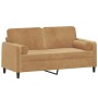 2-Sitzer-Sofa mit braunen Samtkissen 140 cm von , Sofas - Ref: Foro24-3200888, Preis: 252,99 €, Rabatt: %