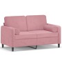 Sofá de 2 plazas con cojines terciopelo rosa 120 cm de , Sofás - Ref: Foro24-3200874, Precio: 225,91 €, Descuento: %