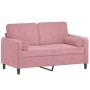 Sofá de 2 plazas con cojines terciopelo rosa 120 cm de , Sofás - Ref: Foro24-3200874, Precio: 225,91 €, Descuento: %