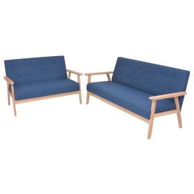 Blue 2-Piece Fabric Sofa Set by , Sofas - Ref: Foro24-274914, Price: 425,99 €, Discount: %