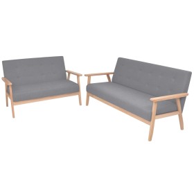 Set aus 2-teiligen hellgrauen Stoffsofas von , Sofas - Ref: Foro24-275178, Preis: 516,99 €, Rabatt: %