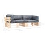 2-piece garden pallet sofas with gray pine wood cushions by , Outdoor sofas - Ref: Foro24-277484, Price: 280,08 €, Discount: %