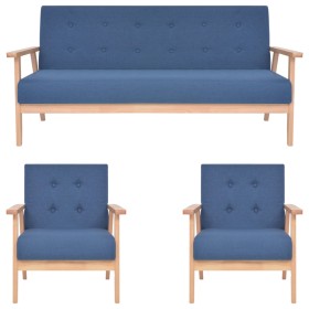 3-teilige Sofagarnitur aus blauem Stoff von , Sofas - Ref: Foro24-279146, Preis: 523,99 €, Rabatt: %