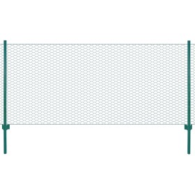 Wire mesh fence with steel posts 25x1 m green by vidaXL, fence panels - Ref: Foro24-144610, Price: 119,77 €, Discount: %