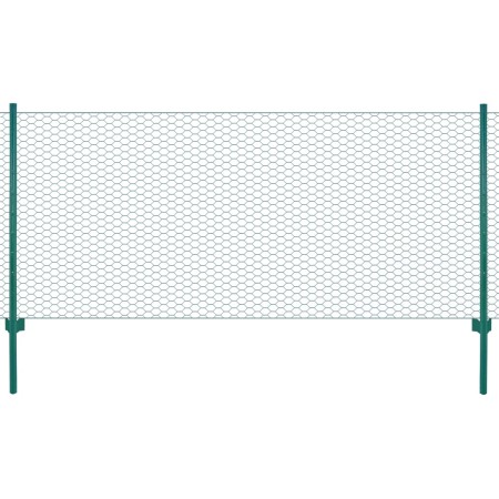 Wire mesh fence with steel posts 25x1 m green by vidaXL, fence panels - Ref: Foro24-144610, Price: 134,32 €, Discount: %