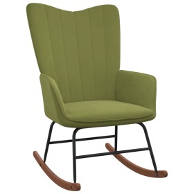 Silla mecedora de terciopelo verde claro de , Mecedoras - Ref: Foro24-327746, Precio: 111,99 €, Descuento: %