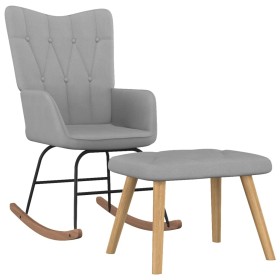 Rocking chair with light gray fabric footrest by , Rocking chairs - Ref: Foro24-327622, Price: 121,13 €, Discount: %