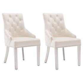 Dining chairs 2 units cream velvet by , dining chairs - Ref: Foro24-337028, Price: 337,13 €, Discount: %