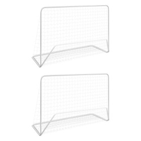 2 pcs soccer goals with net 182x61x122 cm white steel by vidaXL, soccer goals - Ref: Foro24-276047, Price: 62,35 €, Discount: %