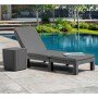 Keter Daytona graphite-colored sun lounger with cushion by , Loungers - Ref: Foro24-441306, Price: 181,95 €, Discount: %