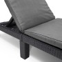 Keter Daytona graphite-colored sun lounger with cushion by , Loungers - Ref: Foro24-441306, Price: 181,95 €, Discount: %