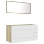 2-piece bathroom furniture set, white oak plywood by , Bathroom furniture - Ref: Foro24-804850, Price: 71,28 €, Discount: %