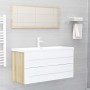 2-piece bathroom furniture set, white oak plywood by , Bathroom furniture - Ref: Foro24-804859, Price: 92,64 €, Discount: %