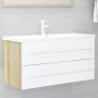 2-piece bathroom furniture set, white oak plywood by , Bathroom furniture - Ref: Foro24-804859, Price: 92,64 €, Discount: %