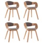 Dining chairs, set of 4, curved wood with taupe gray fabric. by , dining chairs - Ref: Foro24-3054822, Price: 538,74 €, Disco...