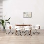 Swivel dining chairs 6 pcs curved wood white leather by , dining chairs - Ref: Foro24-3054895, Price: 796,00 €, Discount: %