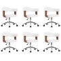 Swivel dining chairs 6 pcs curved wood white leather by , dining chairs - Ref: Foro24-3054895, Price: 796,00 €, Discount: %