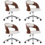 Swivel dining chairs 4 pcs curved wood white leather by , dining chairs - Ref: Foro24-3054912, Price: 481,06 €, Discount: %