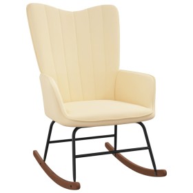 Cream white velvet rocking chair by , Rocking chairs - Ref: Foro24-327752, Price: 117,99 €, Discount: %