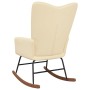 Cream white velvet rocking chair by , Rocking chairs - Ref: Foro24-327752, Price: 119,41 €, Discount: %