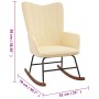 Cream white velvet rocking chair by , Rocking chairs - Ref: Foro24-327752, Price: 119,41 €, Discount: %