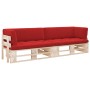 Two-seater pallet sofa with pine wood cushions impregnated. by , Garden sets - Ref: Foro24-3066679, Price: 213,52 €, Discount: %