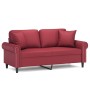 Sofá de 2 plazas con cojines cuero sintético rojo tinto 140 cm de , Sofás - Ref: Foro24-3200933, Precio: 257,80 €, Descuento: %