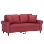 2-Sitzer-Sofa mit roten Kunstlederkissen 140 cm von , Sofas - Ref: Foro24-3200933, Preis: 257,80 €, Rabatt: %