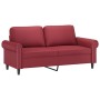 Sofá de 2 plazas con cojines cuero sintético rojo tinto 140 cm de , Sofás - Ref: Foro24-3200933, Precio: 257,80 €, Descuento: %