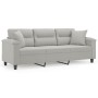 3-Sitzer-Sofa mit Kissen aus hellgrauem Mikrofasergewebe 180 cm von , Sofas - Ref: Foro24-3200978, Preis: 377,45 €, Rabatt: %