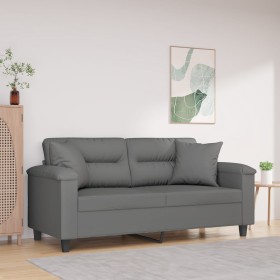 2-Sitzer-Sofa mit dunkelgrauen Mikrofaser-Stoffkissen 140 cm von , Sofas - Ref: Foro24-3200973, Preis: 276,62 €, Rabatt: %