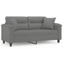 2-Sitzer-Sofa mit dunkelgrauen Mikrofaser-Stoffkissen 140 cm von , Sofas - Ref: Foro24-3200973, Preis: 276,62 €, Rabatt: %