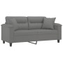 2-Sitzer-Sofa mit dunkelgrauen Mikrofaser-Stoffkissen 140 cm von , Sofas - Ref: Foro24-3200973, Preis: 276,62 €, Rabatt: %