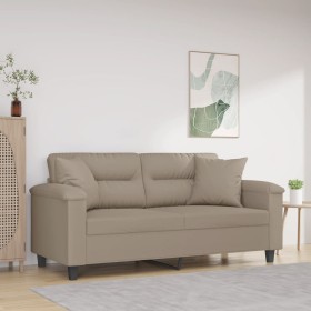 Sofá de 2 plazas con cojines tela microfibra gris taupe 140 cm de , Sofás - Ref: Foro24-3200971, Precio: 279,45 €, Descuento: %