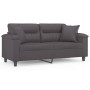 2-seater sofa with gray synthetic leather cushions, 140 cm by , Sofas - Ref: Foro24-3200990, Price: 242,99 €, Discount: %