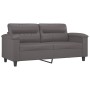 2-seater sofa with gray synthetic leather cushions, 140 cm by , Sofas - Ref: Foro24-3200990, Price: 246,30 €, Discount: %