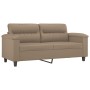 2-Sitzer-Sofa mit Kunstlederkissen Cappuccino 140 cm von , Sofas - Ref: Foro24-3200992, Preis: 271,84 €, Rabatt: %