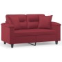 Sofá de 2 plazas con cojines cuero sintético rojo tinto 120 cm de , Sofás - Ref: Foro24-3200986, Precio: 265,89 €, Descuento: %