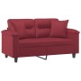 Sofá de 2 plazas con cojines cuero sintético rojo tinto 120 cm de , Sofás - Ref: Foro24-3200986, Precio: 265,89 €, Descuento: %