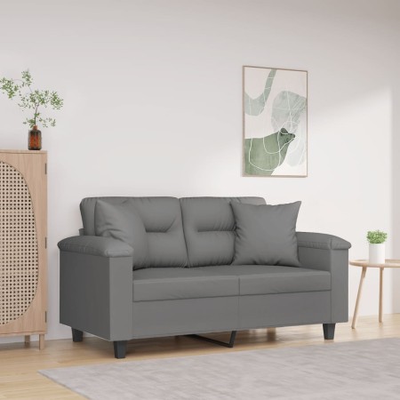 2-seater sofa with dark gray microfiber fabric cushions, 120 cm by , Sofas - Ref: Foro24-3200967, Price: 280,32 €, Discount: %