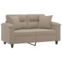 2-seater sofa with taupe gray microfiber fabric cushions 120 cm by , Sofas - Ref: Foro24-3200965, Price: 251,76 €, Discount: %