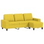 Sofá de 3 plazas con taburete de tela amarillo claro 180 cm de , Sofás - Ref: Foro24-3201156, Precio: 335,91 €, Descuento: %