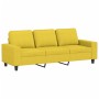 Sofá de 3 plazas con taburete de tela amarillo claro 180 cm de , Sofás - Ref: Foro24-3201156, Precio: 335,91 €, Descuento: %