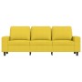 Sofá de 3 plazas con taburete de tela amarillo claro 180 cm de , Sofás - Ref: Foro24-3201156, Precio: 335,91 €, Descuento: %